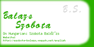 balazs szobota business card